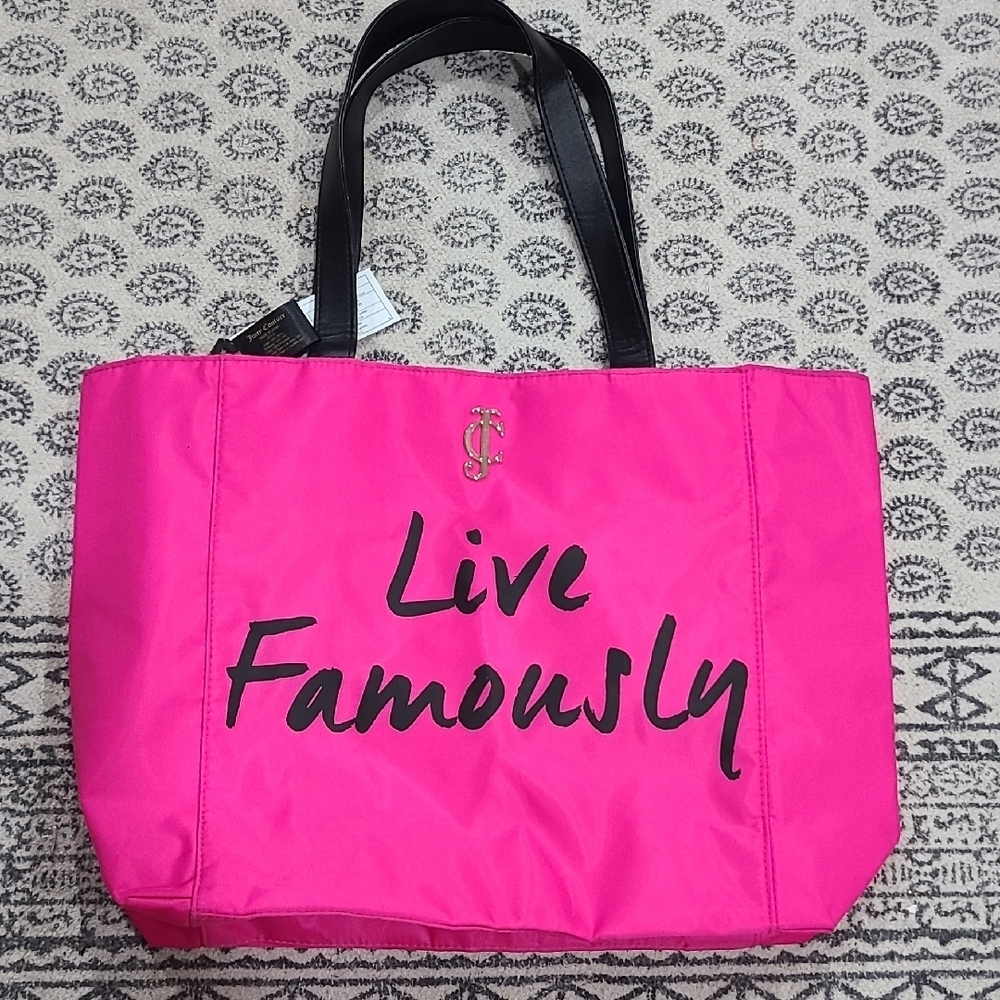 Juicy Couture Hot Pink Tote with Black Handles